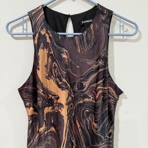 Express black and brown backless dress with cutout detail #backlessdress